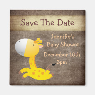 Süße Giraffe Save The Date Babyparty Magnet