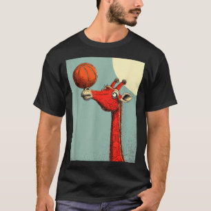 Süße Giraffe Tier Lustiger Basketball T-Shirt