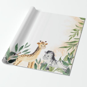 Süße Giraffe, Zebra verlässt Baby Shower Geschenkpapier