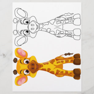 Süße Giraffe zum Ausmalen