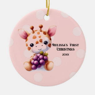 Süße Giraffen-Baby-Erstes-Christmas Keramik Ornament