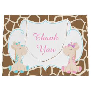 Süße Giraffen-Baby-Shower-Dankeschön Große Geschenktüte
