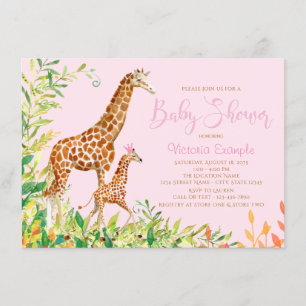 Süße Giraffen-Baby-Shower-Einladungen Einladung