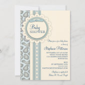 Süße Giraffen-Einklebebuch-Babyparty laden | Blau Einladung (Rückseite)