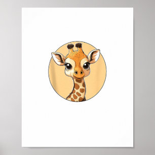 Süße Giraffen Gesicht Süße Augen Safari Stil Poster