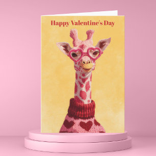 Süße Giraffen-Herzen-Pullover Valentinstag-Karte Karte