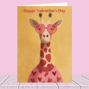 Süße Giraffen-Herzen-Pullover Valentinstag-Karte Karte