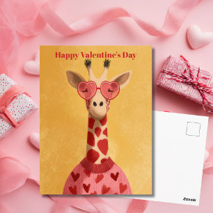 Süße Giraffen-Herzen-Pullover Valentinstag-Karte Postkarte