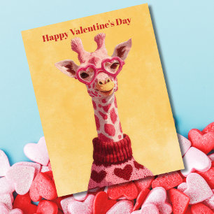 Süße Giraffen-Herzen-Pullover Valentinstag-Karte Postkarte