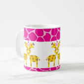 Süße Giraffen im Liebe-Rosa Kaffeetasse (Vorderseite Links)
