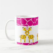 Süße Giraffen im Liebe-Rosa Kaffeetasse (Links)