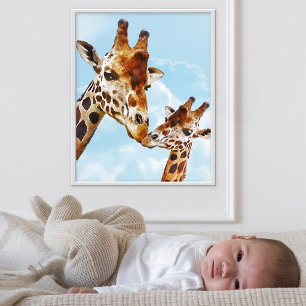 Süße Giraffen-Kinderzimmerposter Poster