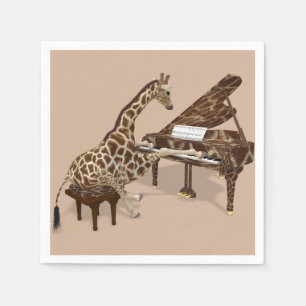 Süße Giraffen-Lieben, Klavier zu spielen Serviette