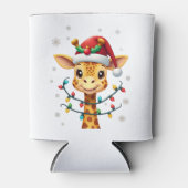 Süße Giraffen-Weihnachtslichter Santa Hut Xmas Pyj Dosenkühler (Vorderseite)