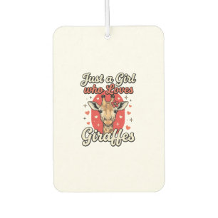 Süße Giraffenliebhaber Vintage Mädchen Shirt Desig Autolufterfrischer