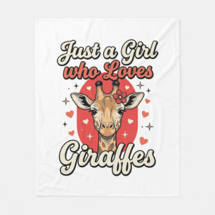 Süße Giraffenliebhaber Vintage Mädchen Shirt Desig Fleecedecke