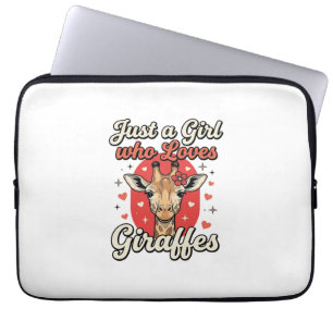 Süße Giraffenliebhaber Vintage Mädchen Shirt Desig Laptopschutzhülle