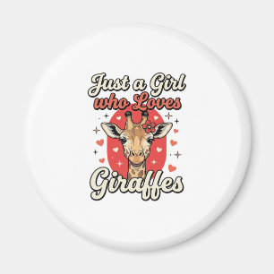 Süße Giraffenliebhaber Vintage Mädchen Shirt Desig Magnet