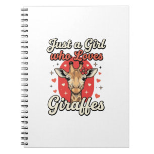 Süße Giraffenliebhaber Vintage Mädchen Shirt Desig Notizblock