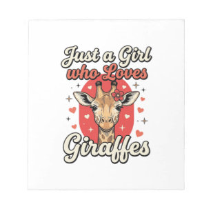 Süße Giraffenliebhaber Vintage Mädchen Shirt Desig Notizblock