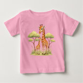 Süße Giraffenmutter Baby Safari Kinder Baby T-shirt (Vorderseite)