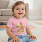 Süße Giraffenmutter Baby Safari Kinder Baby T-shirt