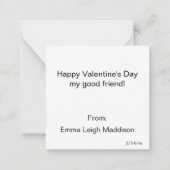 Süße Girly Be Mine Bärchen Klassenzimmer Valentins Mitteilungskarte (Rückseite)