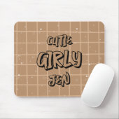 Süße Girly Braun Gingham-Mauspad Mousepad (Mit Mouse)