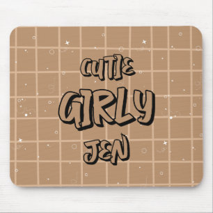 Süße Girly Braun Gingham-Mauspad Mousepad