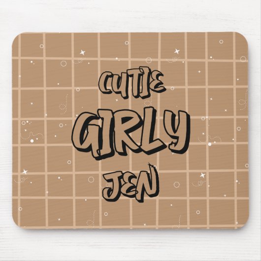 Süße Girly Braun Gingham-Mauspad Mousepad (Vorne)