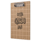 Süße Girly Brown Gingham Klemmbrett (Links)