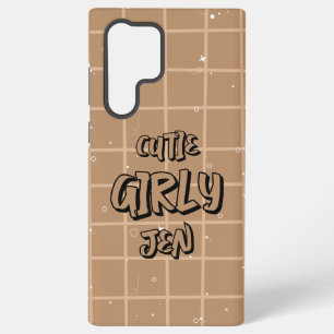 Süße Girly Brown Gingham Samsung Galaxy Hülle