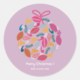 süße, girly, rosa, Weihnachten, personalisiert Runder Aufkleber