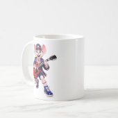Süße Gitarren-Felsenmaus-Musikfigur Kaffeetasse (Vorderseite Links)