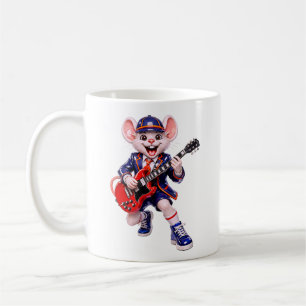 Süße Gitarren-Felsenmaus-Musikfigur Kaffeetasse