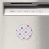 Süße glasierte Donut-Muster Hellblau Magnet (In Situ (Geschirrspüler))