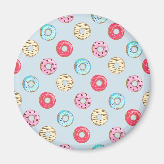 Süße glasierte Donut-Muster Hellblau Magnet (Vorne)