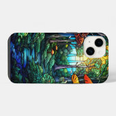 süße Glasmalerei Fantasy-Wald iPhone Hülle (Rückseite (Horizontal))