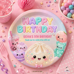 Süße Glitter-Dumpling-Bao-Quetschparty-Geburtstag Pappteller