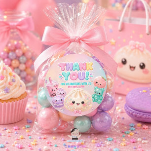Süße Glitter-Dumpling-Bao-Squishy-Party-Geburtstag Runder Aufkleber