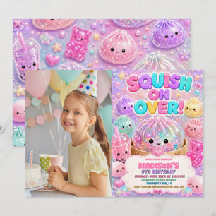Süße Glitter-Food-Squishies-Geburtstagsfeier-Foto Einladung