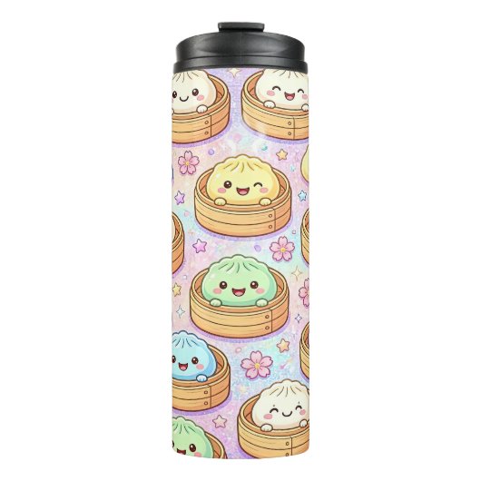 Süße Glitter-Kawaii-Klöße Thermosbecher (Vorderseite)