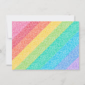 Süße Glitter-Regenbogen-Streifen Farbige Umrandung Dankeskarte (Rückseite)