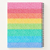 Süße Glitter-Regenbogenstreifen Bunte Namensschrif Notizblock (Rückseite)