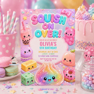 Süße Glitzernde Klöße-Quetschparty Geburtstag Einladung
