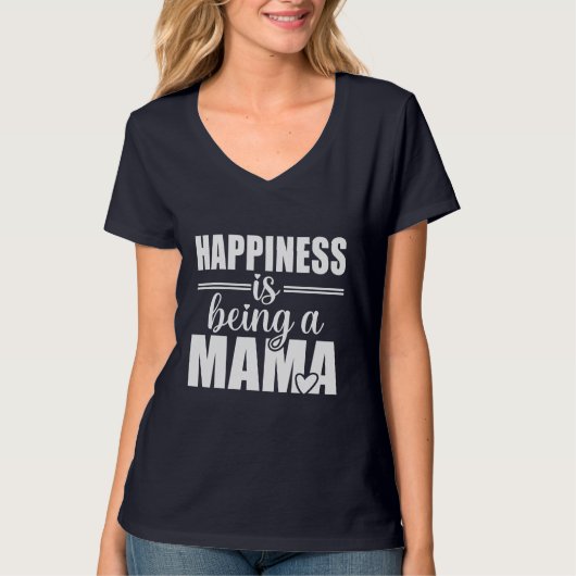 Süße Glück Mama Wortkunst T-Shirt (Vorderseite)