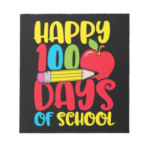 Süße glückliche 100 Tage Schule Lehrer und Kinder Notizblock