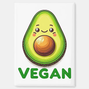 Süße glückliche Avocado-Veganer-Lebensstil Magnet