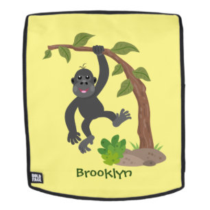 Süße glückliche Babygorilla-Cartoon-Illustration Rucksack