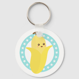 Süße glückliche Banane Frucht Schlüsselanhänger